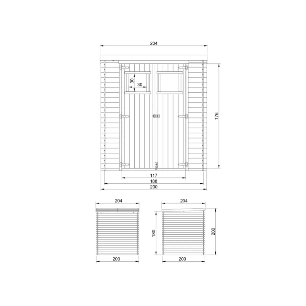 Casetta in Legno 2x2 19 mm Giardino Armadio Esterno Attrezzi Blockhouse Rimessa