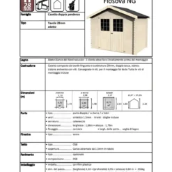 Casetta in Legno 3x2 mt Block House 28 mm Moderna Porta Attrezzi da Giardino