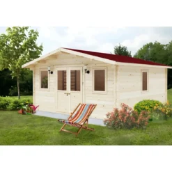Casetta in Legno 5x5 mt 44 mm Rimessa Attrezzi Blockhouse da Giardino