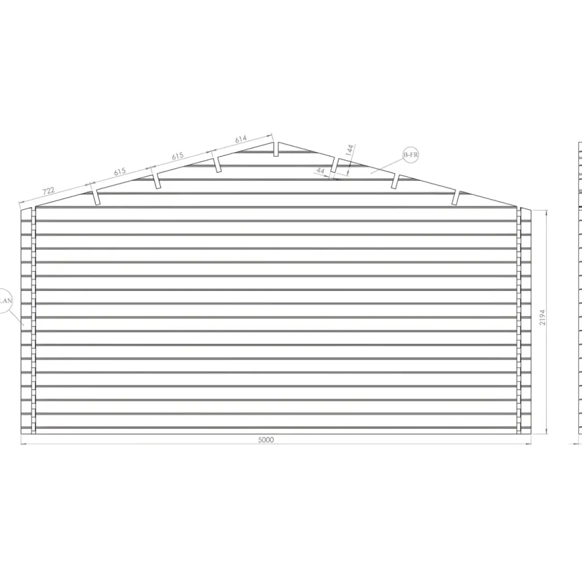 Casetta in Legno 5x5 mt 44 mm Rimessa Attrezzi Blockhouse da Giardino