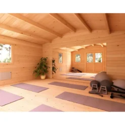 Casetta in Legno 5x5 mt 44 mm Rimessa Attrezzi Blockhouse da Giardino