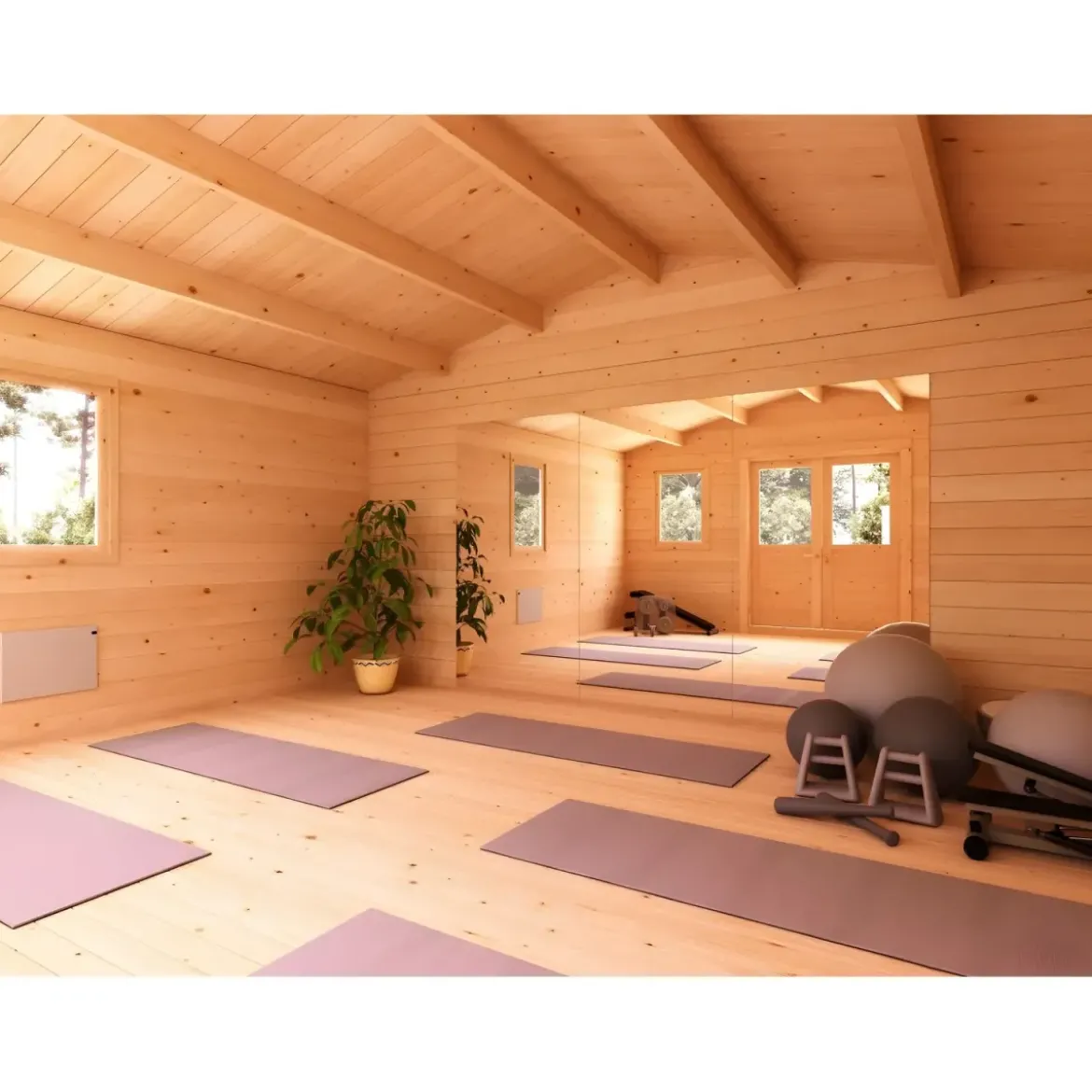 Casetta in Legno 5x5 mt 44 mm Rimessa Attrezzi Blockhouse da Giardino