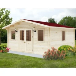 Casetta in Legno 5x5 mt 44 mm Rimessa Attrezzi Blockhouse da Giardino