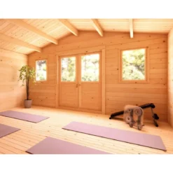 Casetta in Legno 5x5 mt 44 mm Rimessa Attrezzi Blockhouse da Giardino