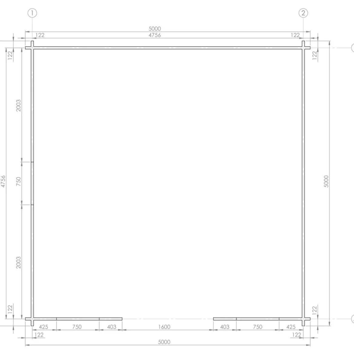 Casetta in Legno 5x5 mt 44 mm Rimessa Attrezzi Blockhouse da Giardino