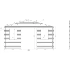Casetta in Legno 5x5 mt 44 mm Rimessa Attrezzi Blockhouse da Giardino