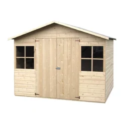 Casetta in Legno 272x182 Porta 2 Finestre da Giardino Attrezzi 12 mm Pavimento