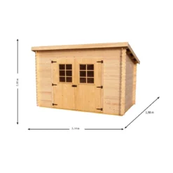 Casetta in Legno 3x1.85 Spessore 20 mm Block House da Giardino Attrezzi Rimessa