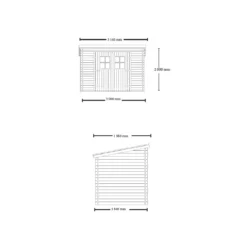 Casetta in Legno 3x1.85 Spessore 20 mm Block House da Giardino Attrezzi Rimessa