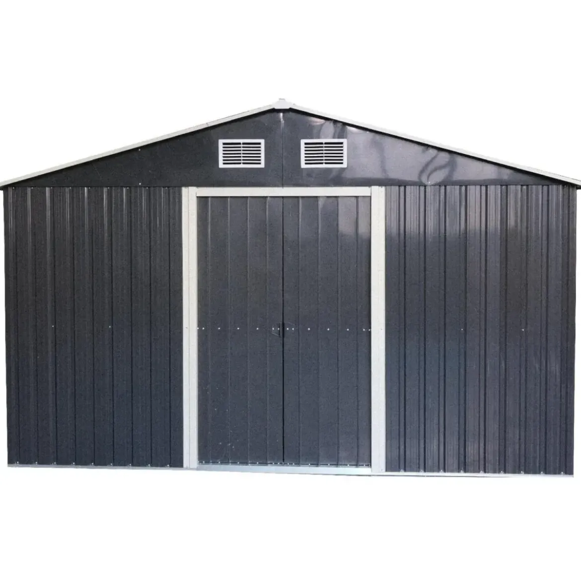Casetta in Metallo 257x257 cm Deposito da Giardino Box Doppia Porta