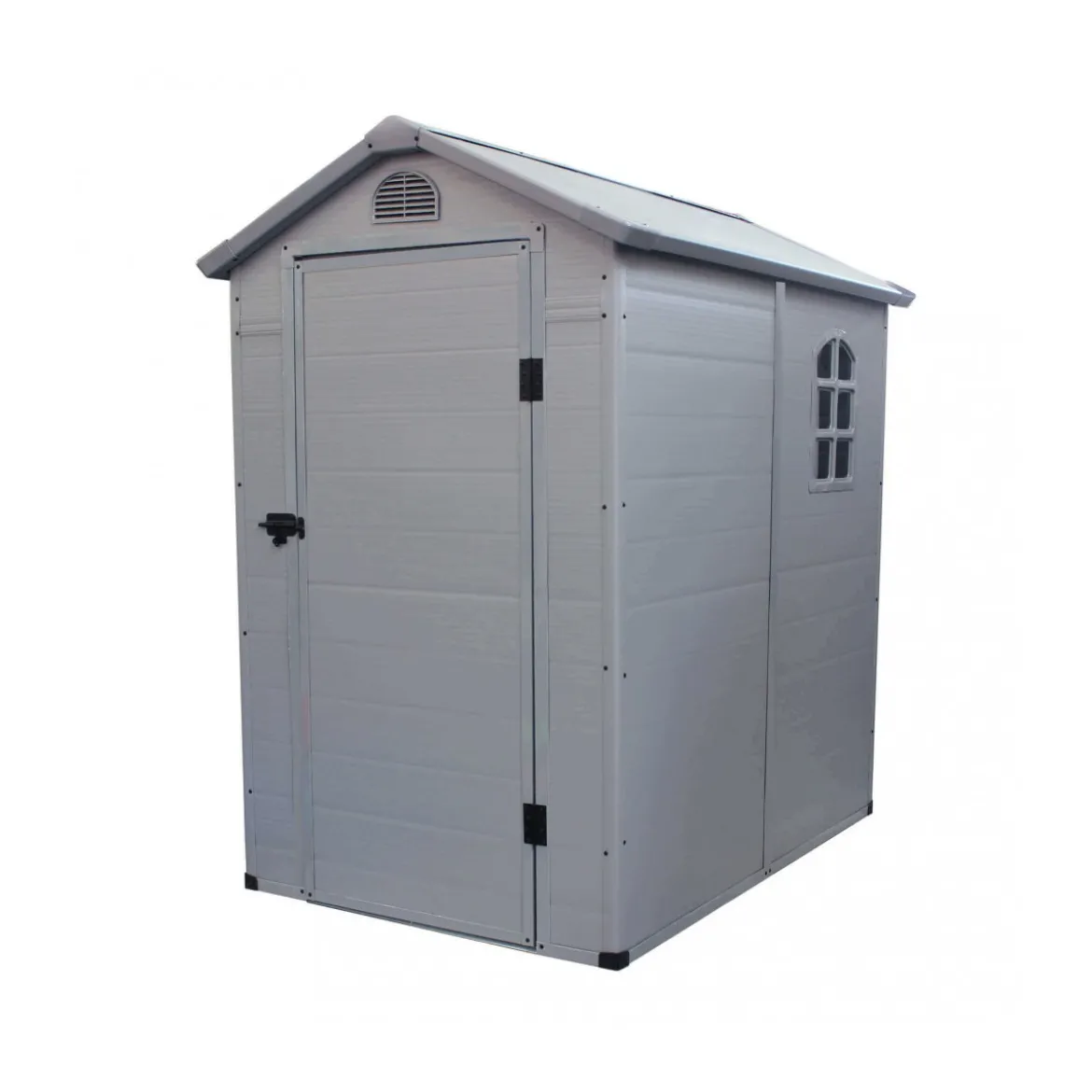 Casetta in Plastica Resina da Giardino Grigio con Finestra 134x192x204 cm