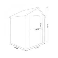 Casetta in Plastica Resina da Giardino Grigio con Finestra 134x192x204 cm