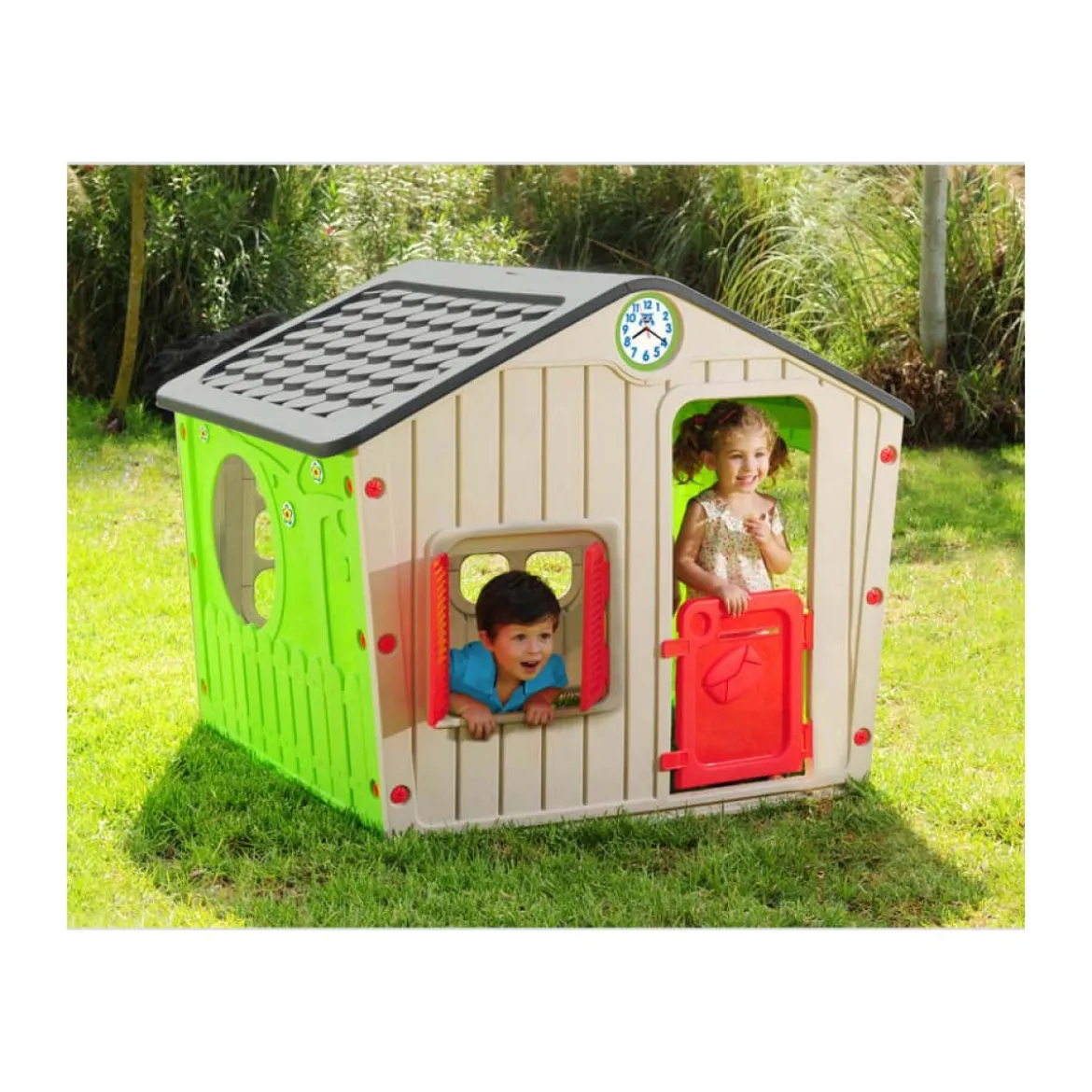 Casetta in Plastica Resina per Bambini Gioco Bimbi da Giardino Esterno