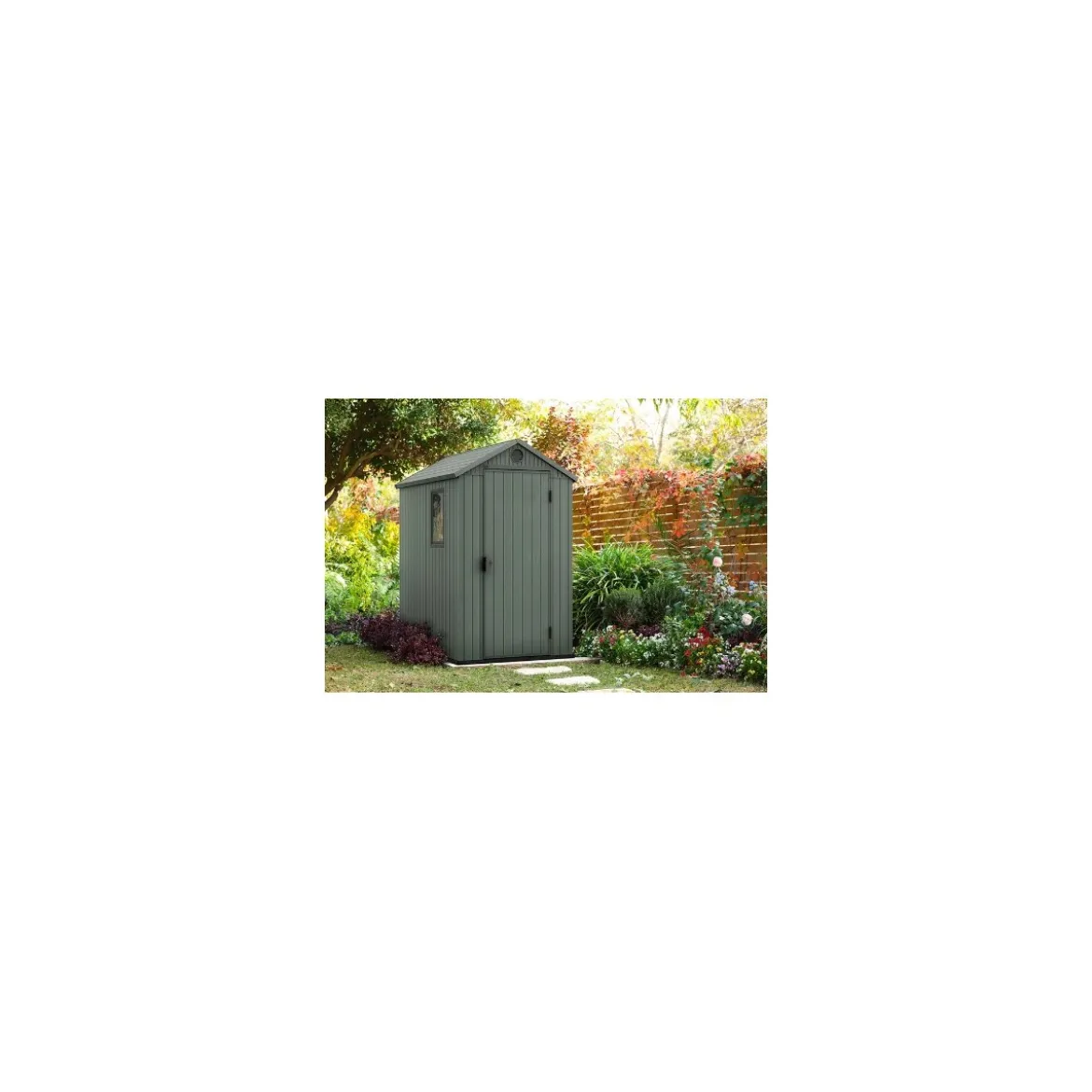 Casetta in resina Keter Darwin 125x184 cm Verde effetto Legno naturale