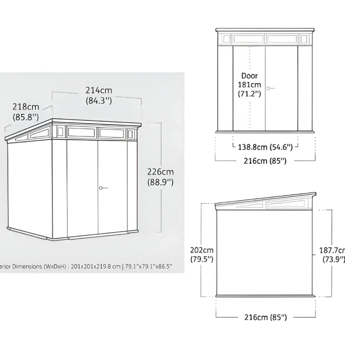 Casetta Keter Artisan 214x216 Addossata con Pavimento Interno
