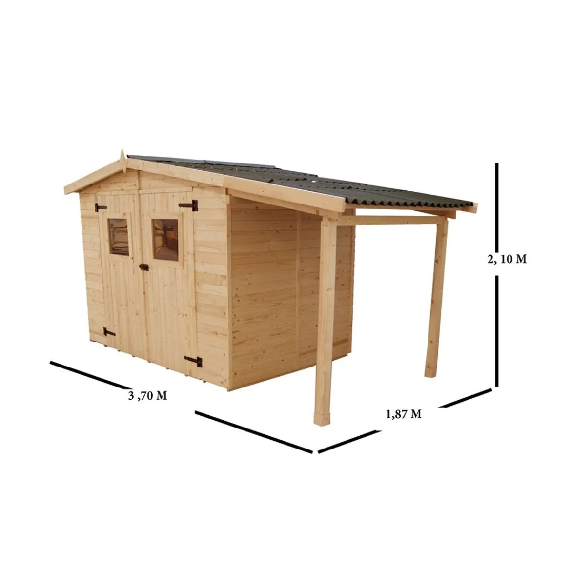 Casetta Legnaia 2.4x1.6 con Pavimento Interno in Legno Pannelli 16 mm Attrezzi