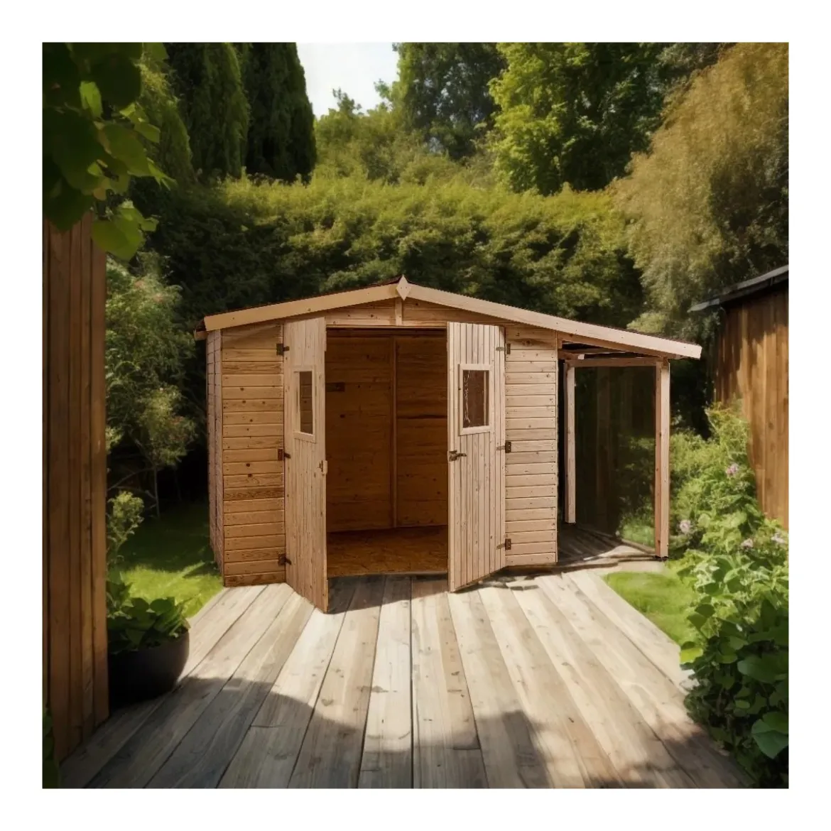 Casetta Legnaia 2.4x1.6 con Pavimento Interno in Legno Pannelli 16 mm Attrezzi