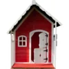 Casetta Legno per Bambini 113x97 cm Rosso con Pavimento da Giardino
