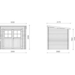 Casetta 28 mm in Legno 2.5x2 Giardino Attrezzi Blockhouse Box Ripostiglio Rimessa