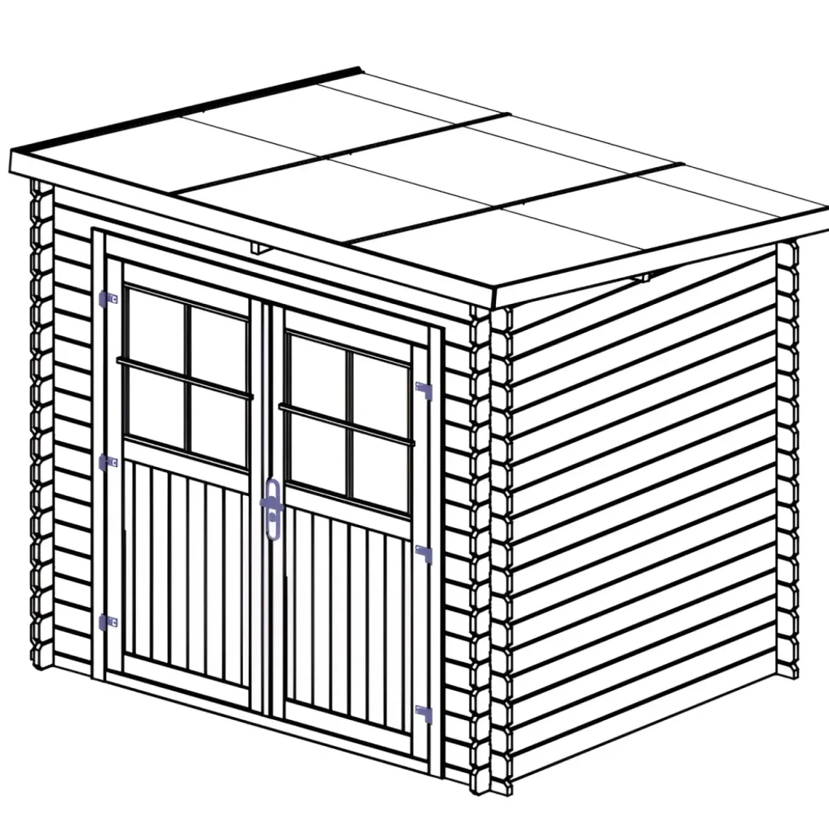 Casetta 28 mm in Legno 2.5x2 Giardino Attrezzi Blockhouse Box Ripostiglio Rimessa