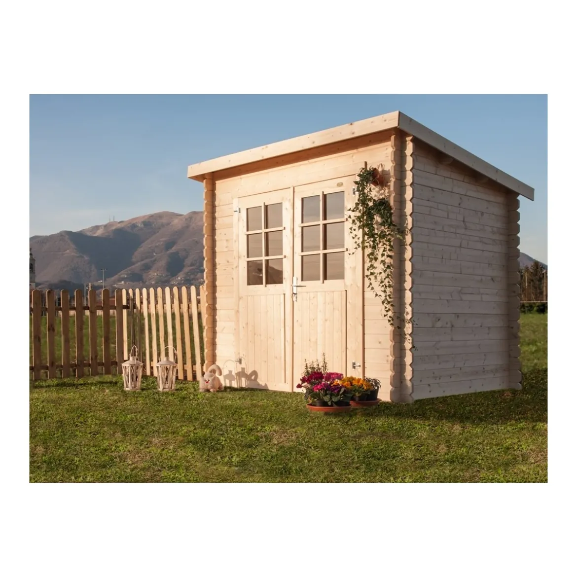 Casetta 28 mm in Legno 2.5x2 Giardino Attrezzi Blockhouse Box Ripostiglio Rimessa