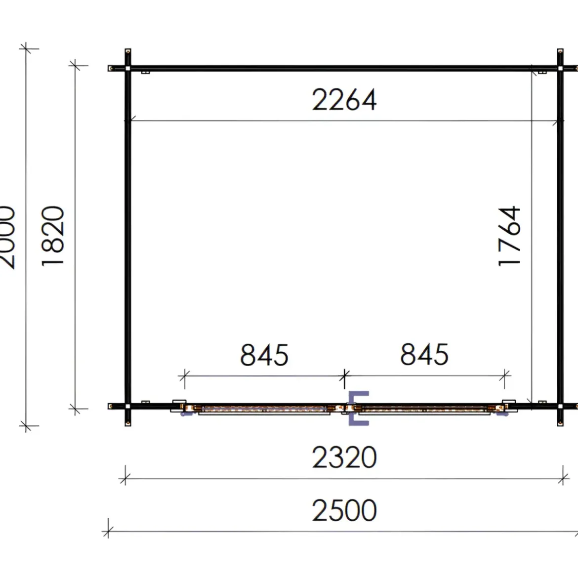 Casetta 28 mm in Legno 2.5x2 Giardino Attrezzi Blockhouse Box Ripostiglio Rimessa