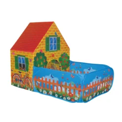 Casetta per Bambini con Giardino Tenda da Gioco Bimbi Uso Interno Esterno PVC