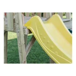 Casetta per Bambini in Legno da Giardino con Scivolo e Torretta