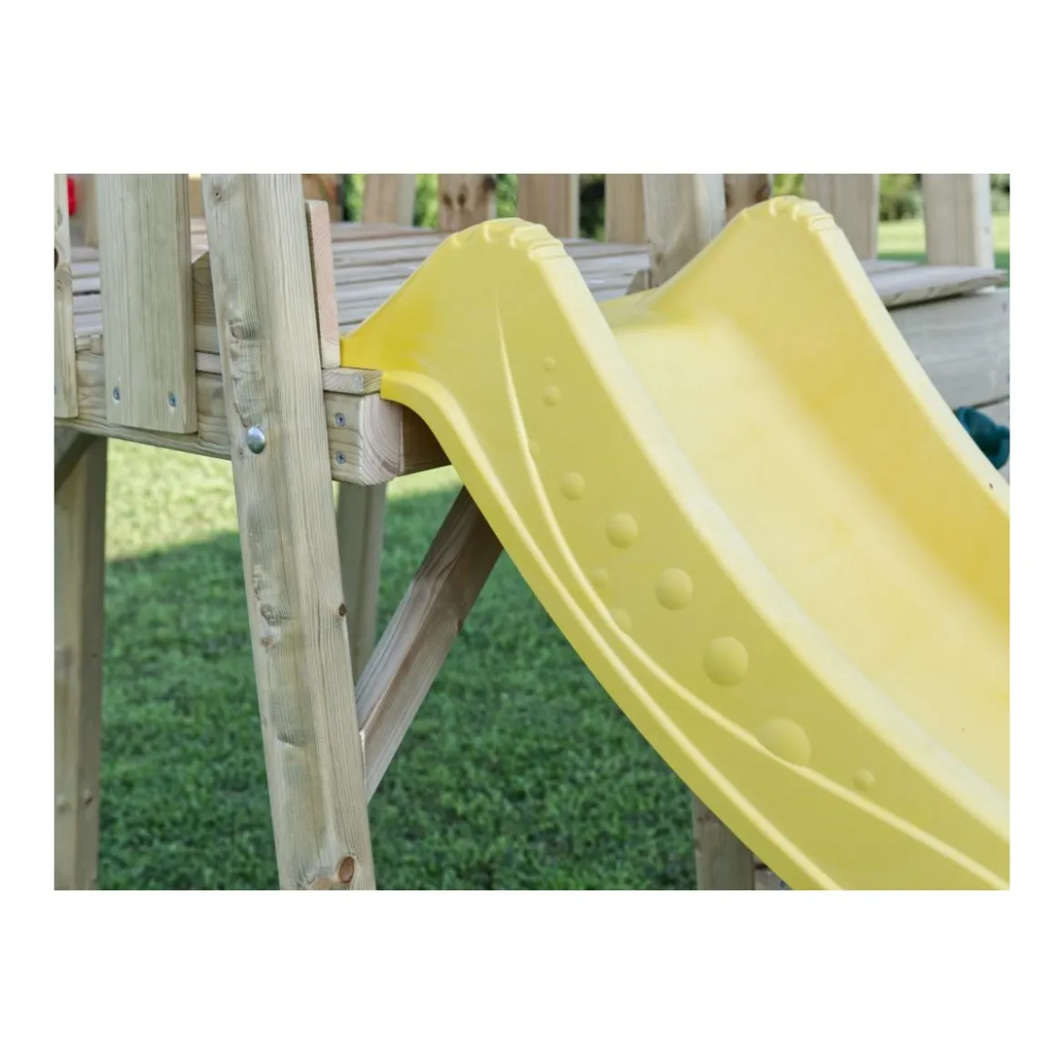 Casetta per Bambini in Legno da Giardino con Scivolo e Torretta