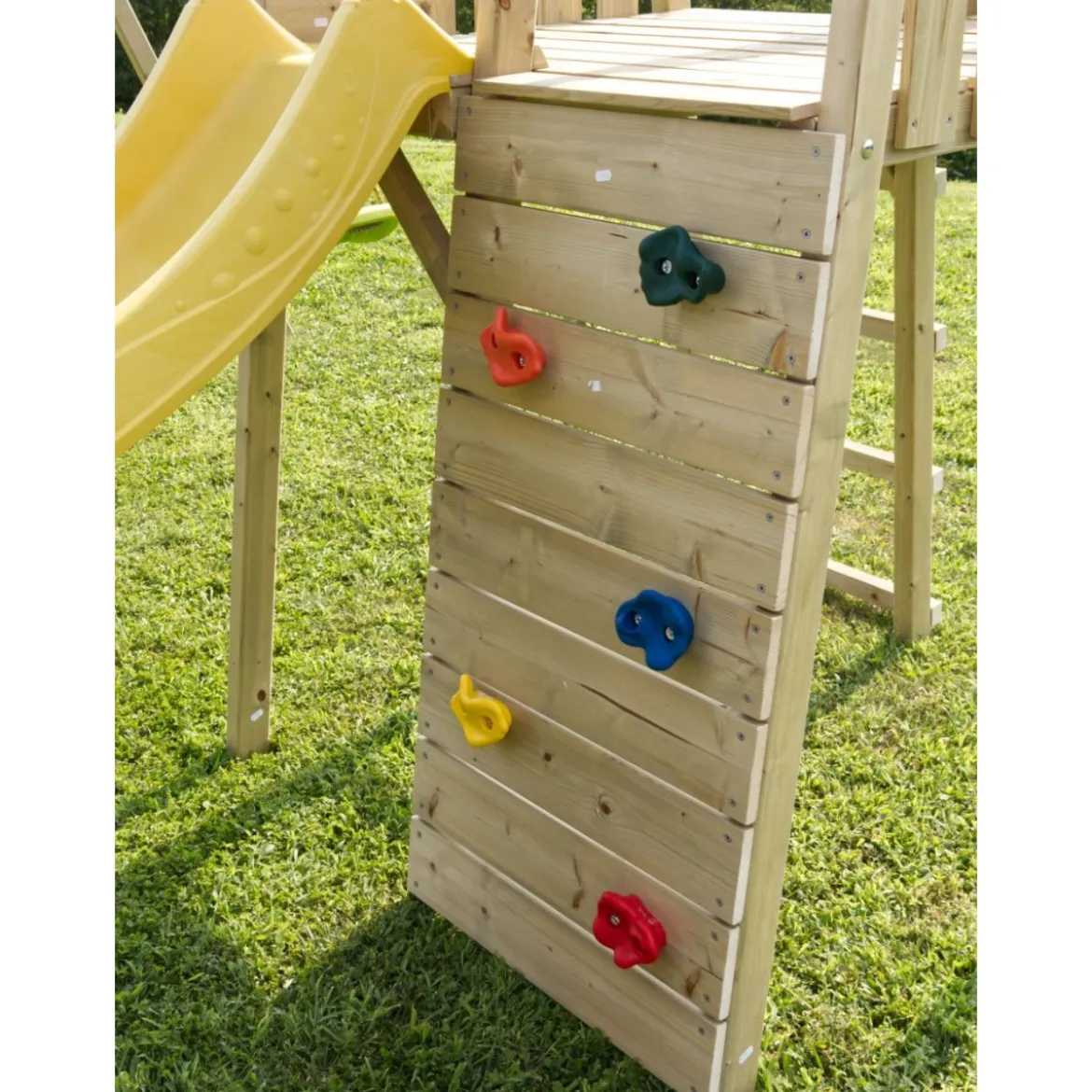 Casetta per Bambini in Legno da Giardino con Scivolo e Torretta