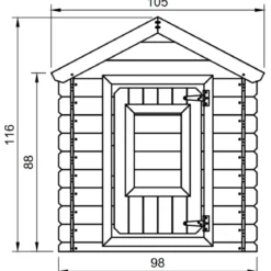 Casetta per Bambini in Legno Snoopy 98x98x112cm con Porta Finestrata