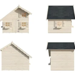 Casetta per Bambini in Legno 220x180 cm Soppalco Interno da Esterno