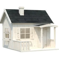 Casetta per Bambini in Legno 233x157 cm da Esterno con Porta Finestre