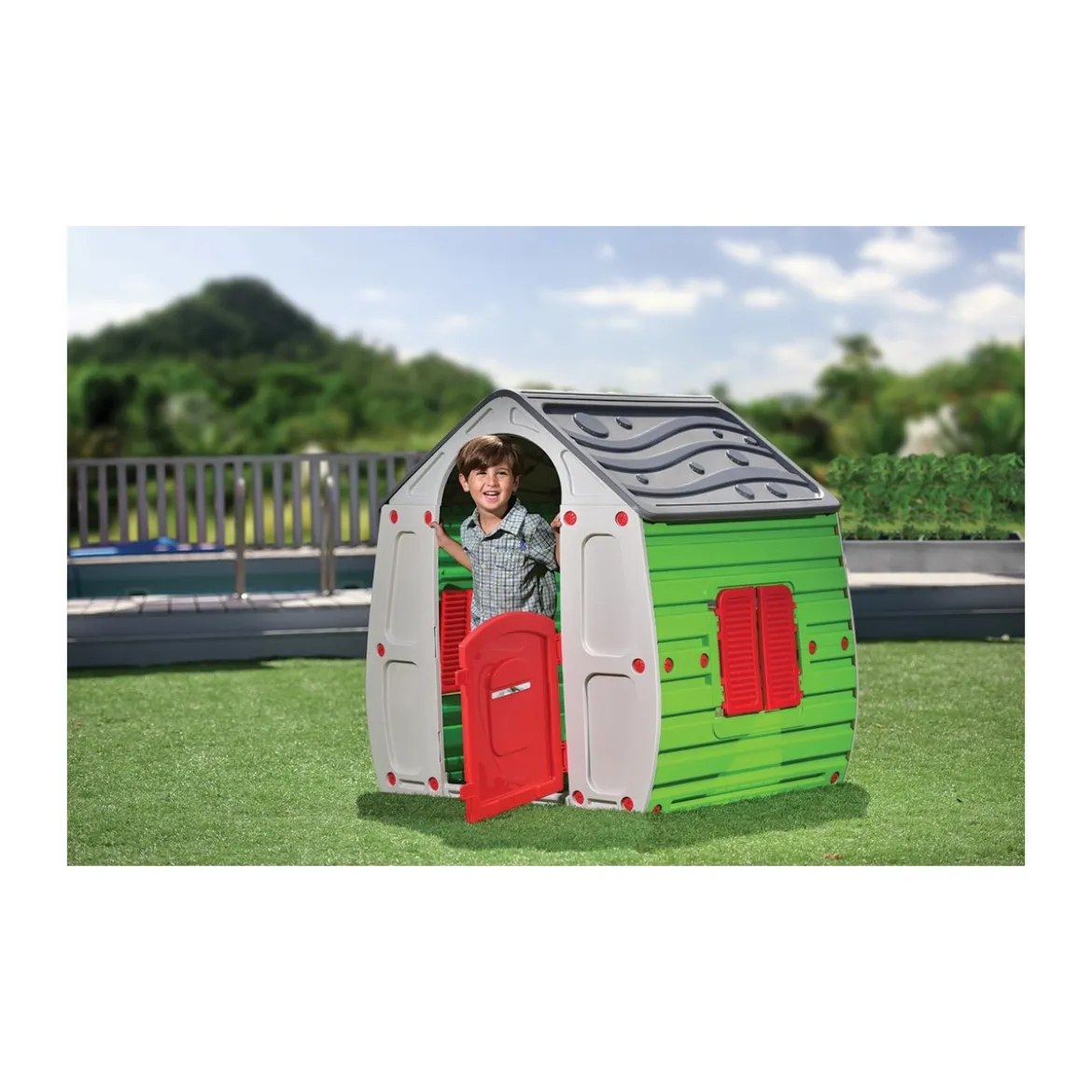 Casetta per Bambini in Resina Plastica da Giardino Esterno Giocattolo Bimbi PVC