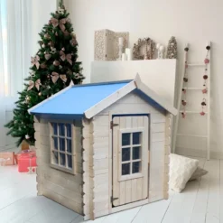 Casetta per Bambini Timbela con Tetto Blu Colorato per Gioco all'Aperto