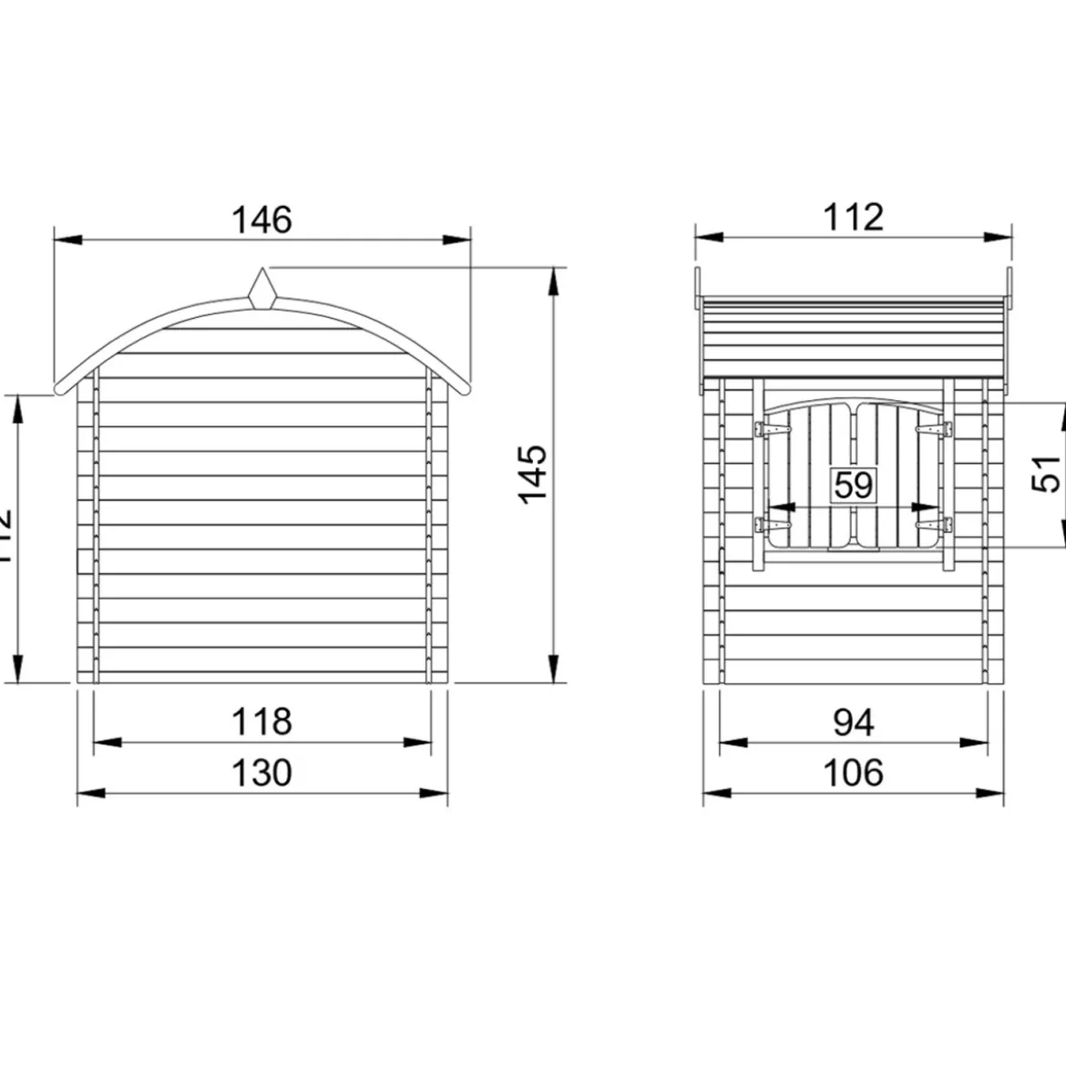Casetta per Bambini Timbela in Legno Assemblabile da Esterno e Giardino