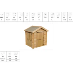 Casetta per Bambini Timbela in Pannelli di Legno per Gioco all'Aperto