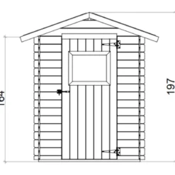 Casetta per Giardino Legno Naturale Block House 146x146 cm Tetto OSB3