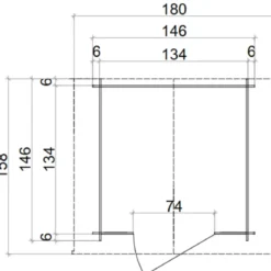 Casetta per Giardino Legno Naturale Block House 146x146 cm Tetto OSB3