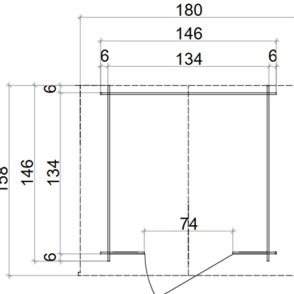 Casetta per Giardino Legno Naturale Block House 146x146 cm Tetto OSB3