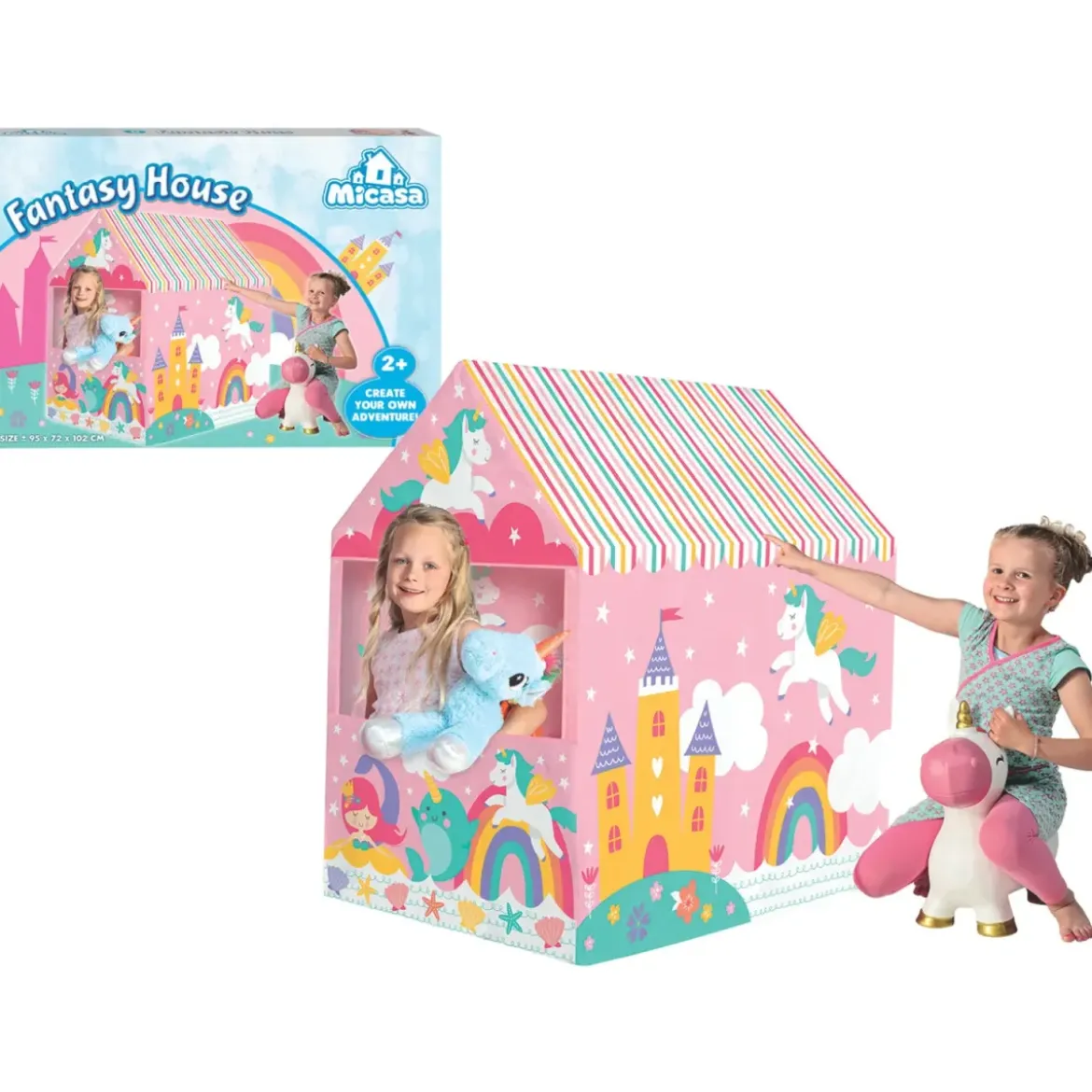 Casetta Tenda da Gioco Bambini Fantasy House 95x72x102 cm Pieghevole