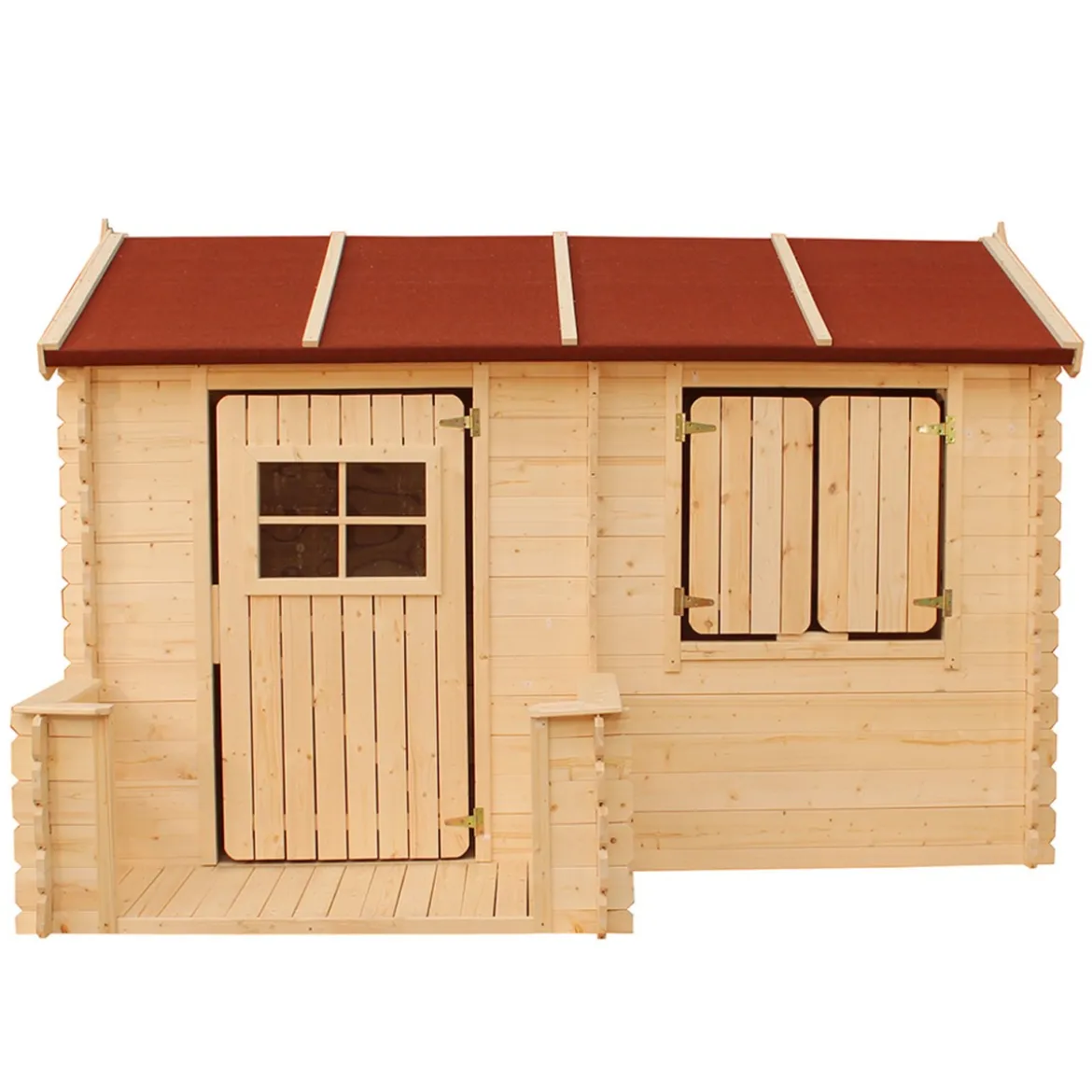 Casetta Timbela per Bambini in Legno Grande con Finestre da Giardino