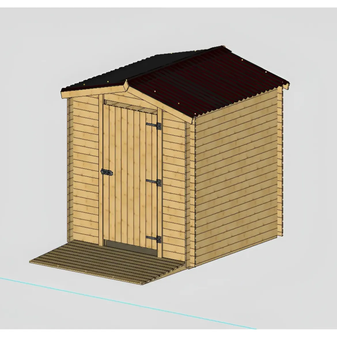 Casetta WC a Secco Legno Abete Persone con Mobilità Ridotta 210x221 cm