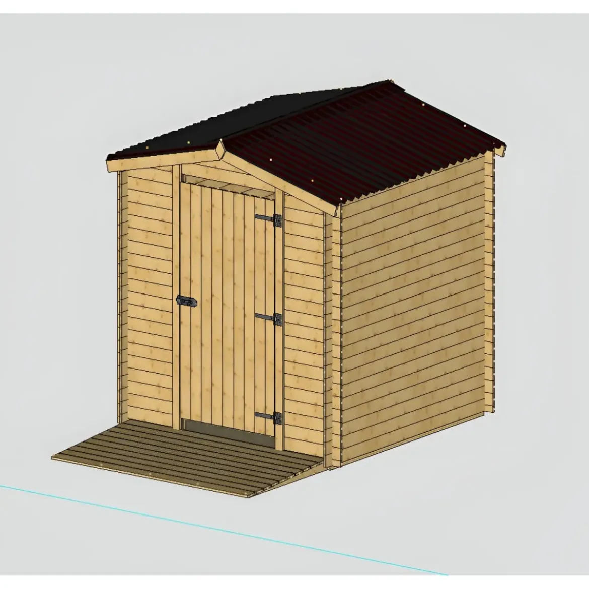 Casetta WC a Secco Legno Abete Persone con Mobilità Ridotta 210x221 cm