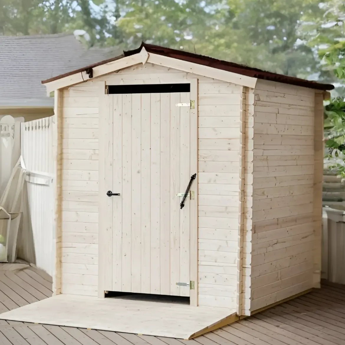 Casetta WC a Secco Legno Abete Persone con Mobilità Ridotta 210x221 cm