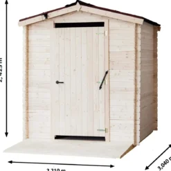 Casetta WC a Secco Legno Abete Persone con Mobilità Ridotta 210x221 cm