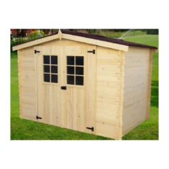 Casetta 3x1.85 in Legno 20 mm Block House da Giardino Porta Attrezzi Rimessa