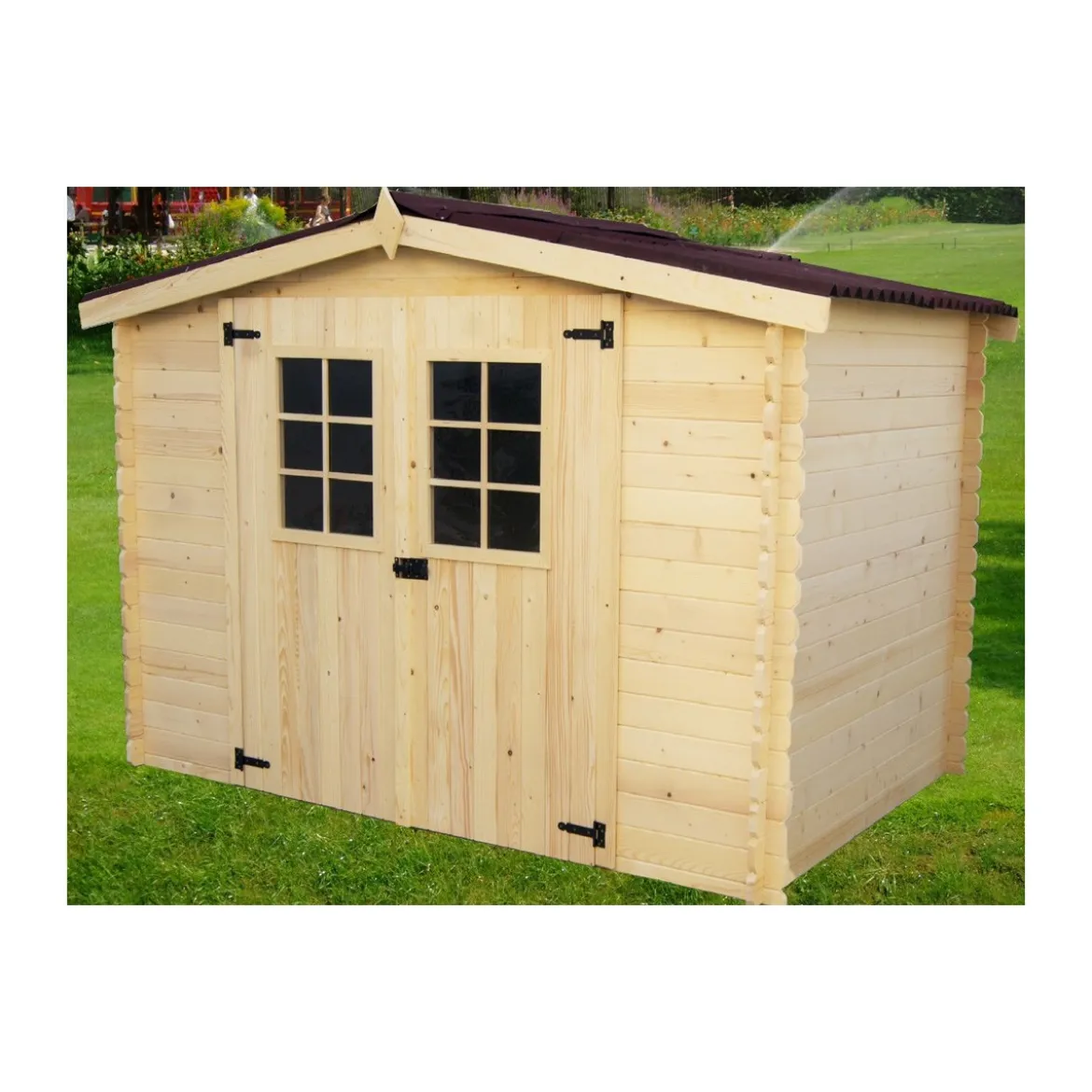 Casetta 3x1.85 in Legno 20 mm Block House da Giardino Porta Attrezzi Rimessa