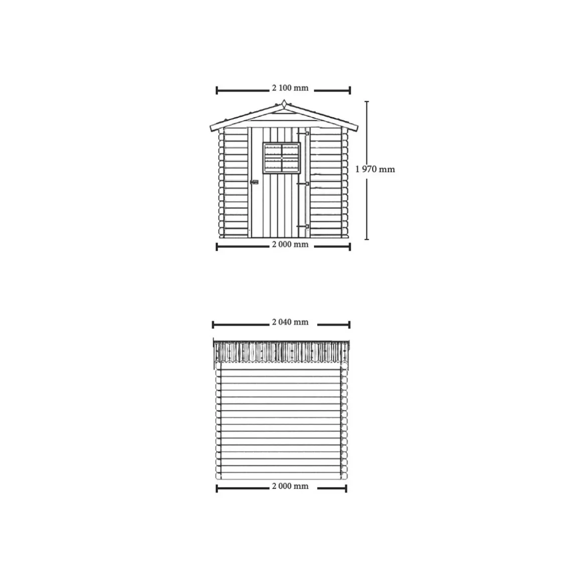 Casetta 2x2 in Legno 28 mm da Giardino Esterno per Attrezzi Blockhouse Rimessa
