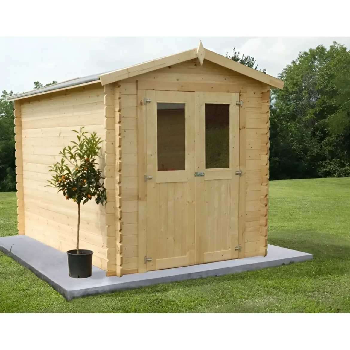 Casetta 2.2x2.2 in Legno 28 mm da Giardino Blockhouse